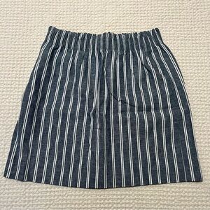 J. Crew Chambray Denim White Striped Sidewalk Skirt Size 4